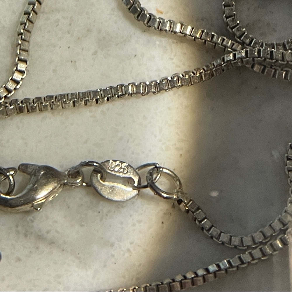 925 silver necklace with shell, sea glass and pearl charms - Picture 7 of 10